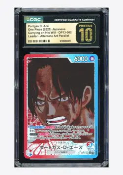 One Piece CGC 10 PRISTINE Portgas D Ace L Alt Art 2025 OP13-002 OP13 Japanese - Image 1