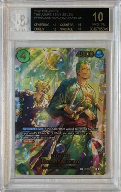 RORONOA ZORO (SP) One Piece PRB02-006 The Azure Sea's Seven BGS 10 BLACK LABEL - Image 1