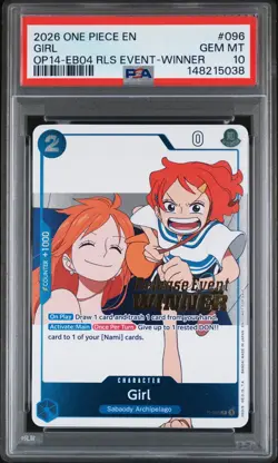 2026 ONE PIECE PROMOS THE AZURE SEA'S SEVEN RELEASE EVENT-WINNER GIRL PSA 10 - Image 1