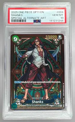 Shanks 2025 One Piece A Fist of Divine Speed #ST16-004 Special Art SP PSA 10 - Image 1