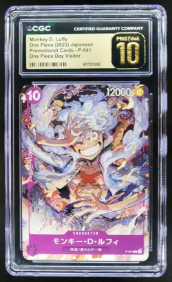 2023 ONE PIECE CCG JAPANESE MONKEY D. LUFFY P-041 CGC 10 PRISTINE C PT - Image 1