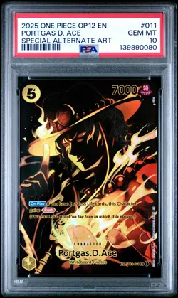 2025 ONE PIECE OP12-LEGACY OF THE MASTER #011 PORTGAS D. ACE PSA 10 - Image 1