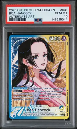 2026 ONE PIECE OP14-EB04-THE AZURE SEA'S SEVEN ALTERNATE ART BOA HANCOCK PSA 10 - Image 1