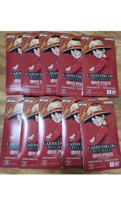 Sealed One Piece OP-13 Carrying On His Will Sleeve Booster Packs-Lot of 10 Packs - Image 1
