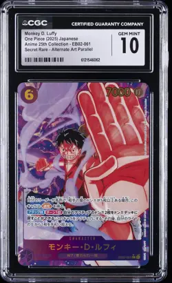 2025 ONE PIECE JPN SECRET RARE ALTERNATE ART MONKEY D. LUFFY CGC 10 GEM MINT - Image 1