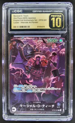 2025 ONE PIECE CCG JPN MARSHALL D. TEACH ALT ART OP09-081 CGC 10 PRISTINE A PT - Image 1