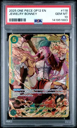 2025 ONE PIECE OP12-LEGACY OF THE MASTER #118 JEWELRY BONNEY PSA 10 - Image 1