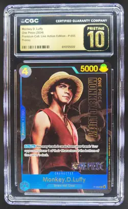 2024 ONE PIECE CCG MONKEY D. LUFFY LIVE ACTION PROMO P-055 CGC 10 PRISTINE B PT - Image 1