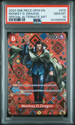 2024 ONE PIECE OP09-EMPERORS IN THE NEW WORLD #015 MONKEY D. DRAGON PSA 10 - Image 1