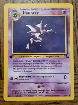 Pokemon TCG Haunter Fossil 21, Regular 1st Edition Rare Card - Image 1