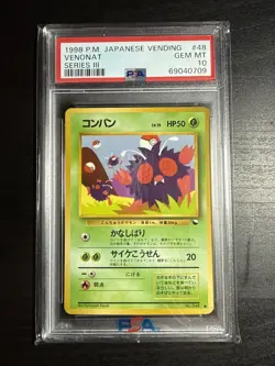 1998 Pokemon Japanese Vending Series III 3 #48 Venonat PSA 10 Graded Card - Image 1