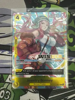 Jewelry Bonney Winner PromoFoil Card P-113 One Piece TCG(Heroines Battle Winner) - Image 1