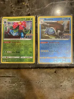 Pokemon TCG Blastoise and Venusaur Holo Rare Card From Pokemon Go NM - Image 1