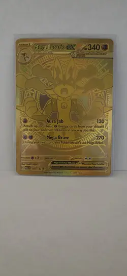 Pokemon TCG Mega Lucario EX Gold Card 188/132 Mega Evolution Print - Image 1