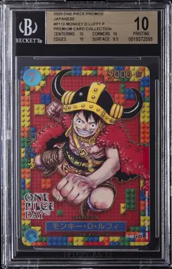 2025 ONE PIECE PROMOS JPN PREM CARD COLL #P110 MONKEY.D.LUFFY P BGS 10 - Image 1