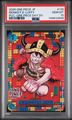 2025 ONE PIECE JPN PREM CARD COLL -ONE PIECE DAY'25- #110 MONKEY D. LUFFY PSA 10 - Image 1
