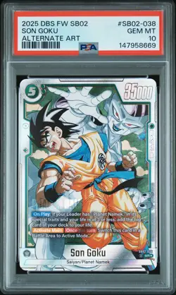 2025 DRAGON BALL SUPER CARD GAME FUSION WORLD MANGA BOOSTER 02 SON GOKU PSA 10 - Image 1