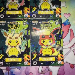4 Card Holo Poncho Eeveelution Pikachus With Flareon Sylveon & More - Image 4