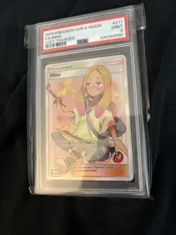 Pokemon Mina TCG Lost Thunder Holo Full Art Ultra Rare Card 211/214 PSA 9 (MINT) - Image 4