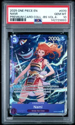 2025 ONE PIECE PREMIUM CARD COLLECITON -BEST SELECTION VOL.4 - #070 NAMI PSA 10 - Image 1
