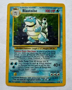 Blastoise Holo Rare - Base Set 002/102 - Vintage Pokemon Card - HP - Image 1