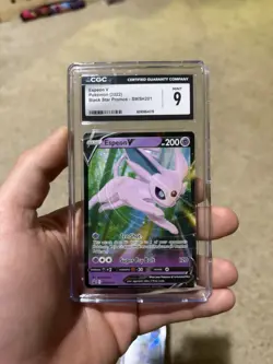 Pokemon Espeon v SWSH201 Black Star Promo TCG Card CGC 9 - Image 1