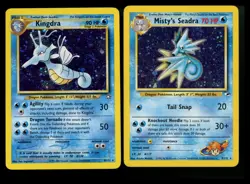 Misty's Seadra 9/132 Gym Kingdra 8/111 Neo 2000 Vintage Pokemon Card Lot WOTC - Image 1