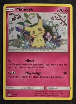 Mimikyu Promo SM163 Team Up Blister Pokemon Card Sun & Moon Holo NM Pokemon TCG - Image 1