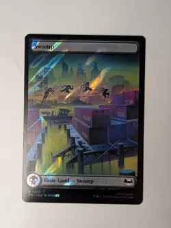 MTG TMNT - Swamp - Surge Foil Full Art Rooftop Land - Image 1