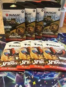 Magic The Gathering Lot Avatar Jumpstart Booster x4 + Spider Man Play Booster x4 - Image 1