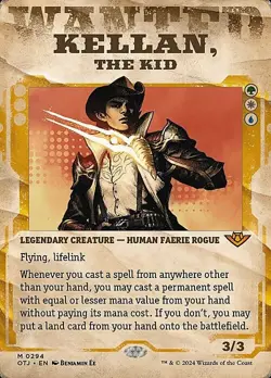 Magic The Gathering MTG KELLAN, THE KID SHOWCASE Outlaws of Thunder Junction NM - Image 1