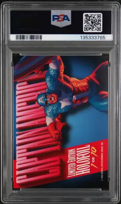 1994 MARVEL MASTERPIECES FOIL SILVER #1 CAPTAIN AMERICA PSA 9 - Image 2
