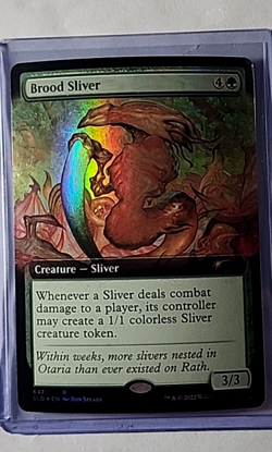 2022 MTG Magic the Gathering Secret Lair Extended Art Foil 647 Brood Sliver MP - Image 1