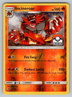 Incineroar - 26/149 (Pokemon League) Promo Reverse Holo NM - Image 1
