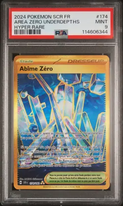 2024 POKEMON FRENCH SCR FR-STELLAR CROWN HYPER RARE AREA ZERO UNDERDEPTHS PSA 9 - Image 1