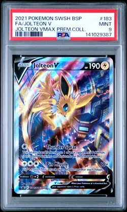 2021 POKEMON SWSH BLACK STAR PROMO #183 FULL ART/JOLTEON V PSA 9 - Image 1