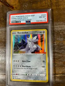 POKEMON 2021 Promo Gamestop Exclusive DURALUDON Holo #028 PSA 8 RARE 2 - Image 1