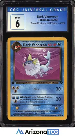 Pokemon 2000 Dark Vaporeon 45/82 Team Rocket 1st Edition CGC 6 - Image 1