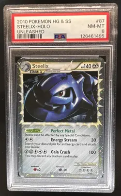 2010 Pokemon HeartGold & SoulSilver Unleashed Steelix #87/95 PSA 8 - Image 1