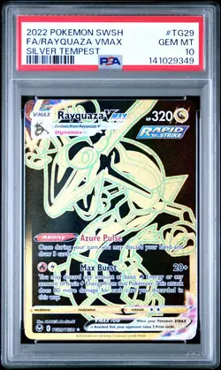 2022 POKEMON SWORD & SHIELD SILVER TEMPEST #TG29 FULL ART/RAYQUAZA VMAX PSA 10 - Image 1
