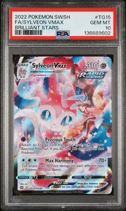 2022 POKEMON SWORD & SHIELD BRILLIANT STARS #TG15 FULL ART/SYLVEON VMAX PSA 10 - Image 1