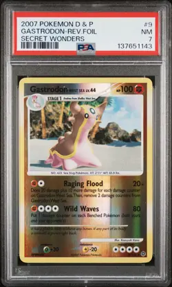 2007 POKEMON DIAMOND & PEARL SECRET GASTRODON (WEST SEA)-REVERSE FOIL PSA 7 - Image 1