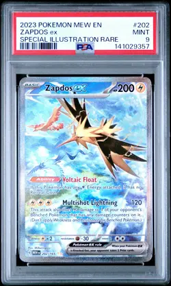 2023 POKEMON MEW EN-151 SPECIAL ILLUSTRATION RARE #202 ZAPDOS EX PSA 9 - Image 1