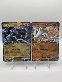 Zekrom EX Black Bolt 34/086 and Reshiram EX White Flare 20/086 NM Pokemon Card - Image 1