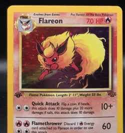 Vintage 1999 Pokemon TCG Jungle Flareon 1st Edition Holo Rare #3 LP - Image 2