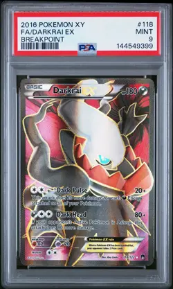 2016 POKEMON XY BREAKPOINT #118 FULL ART/DARKRAI EX PSA 9 - Image 1