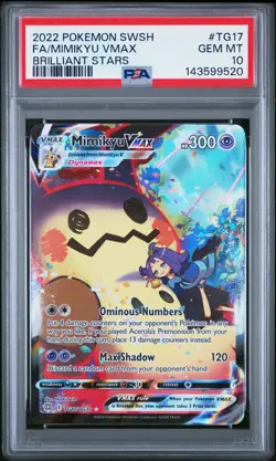 2022 POKEMON SWORD & SHIELD BRILLIANT STARS #TG17 FULL ART/MIMIKYU VMAX PSA 10 - Image 1