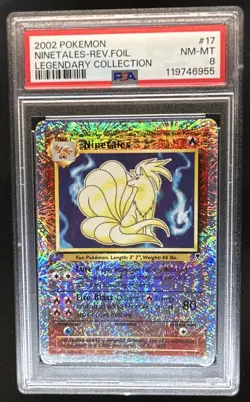 2002 Pokemon Legendary Collection Ninetales Reverse Holo #17/110 PSA 8 - Image 1