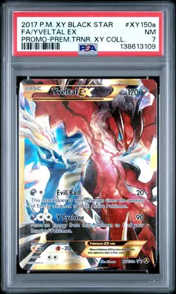 2017 POKEMON XY BLACK STAR PROMO PREM TRAINER XY COLL FULL ART/YVELTAL EX PSA 7 - Image 1