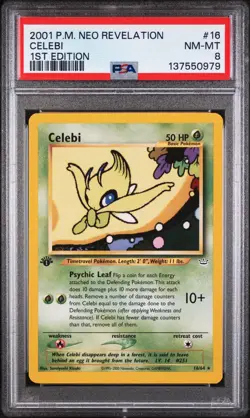 2001 POKEMON NEO REVELATION 1ST EDITION #16 CELEBI PSA 8 - Image 1